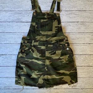 Camo-Print Overall Dress